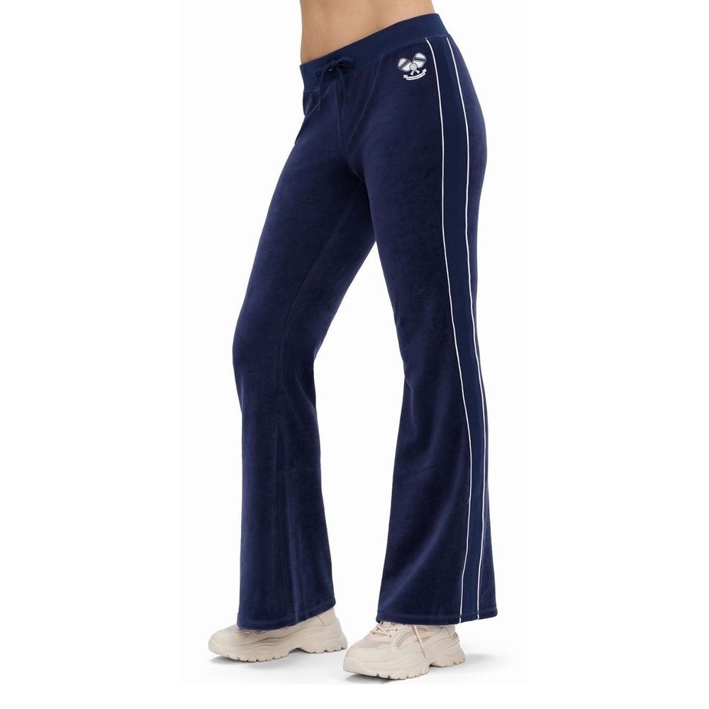 Juicy Couture Navy Velour Flare Pants Pickleball XXL nwt